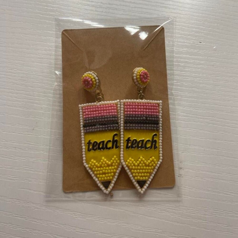 pencil teacher earrings